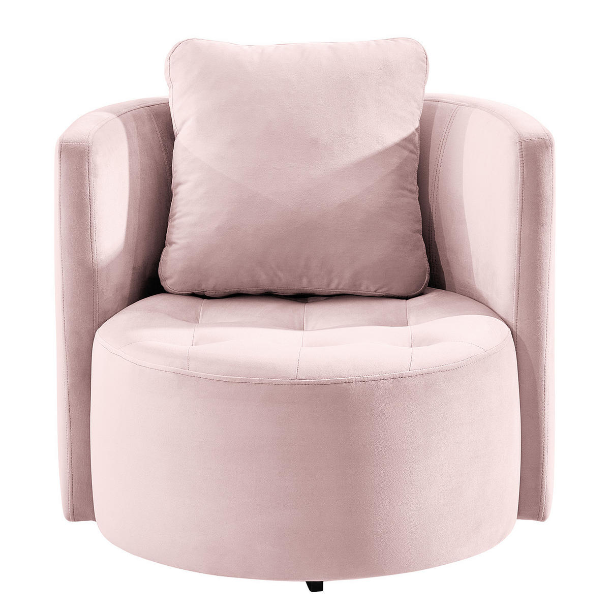 SESSEL - Schwarz/Altrosa, Textil (65/77/40cm) - home24