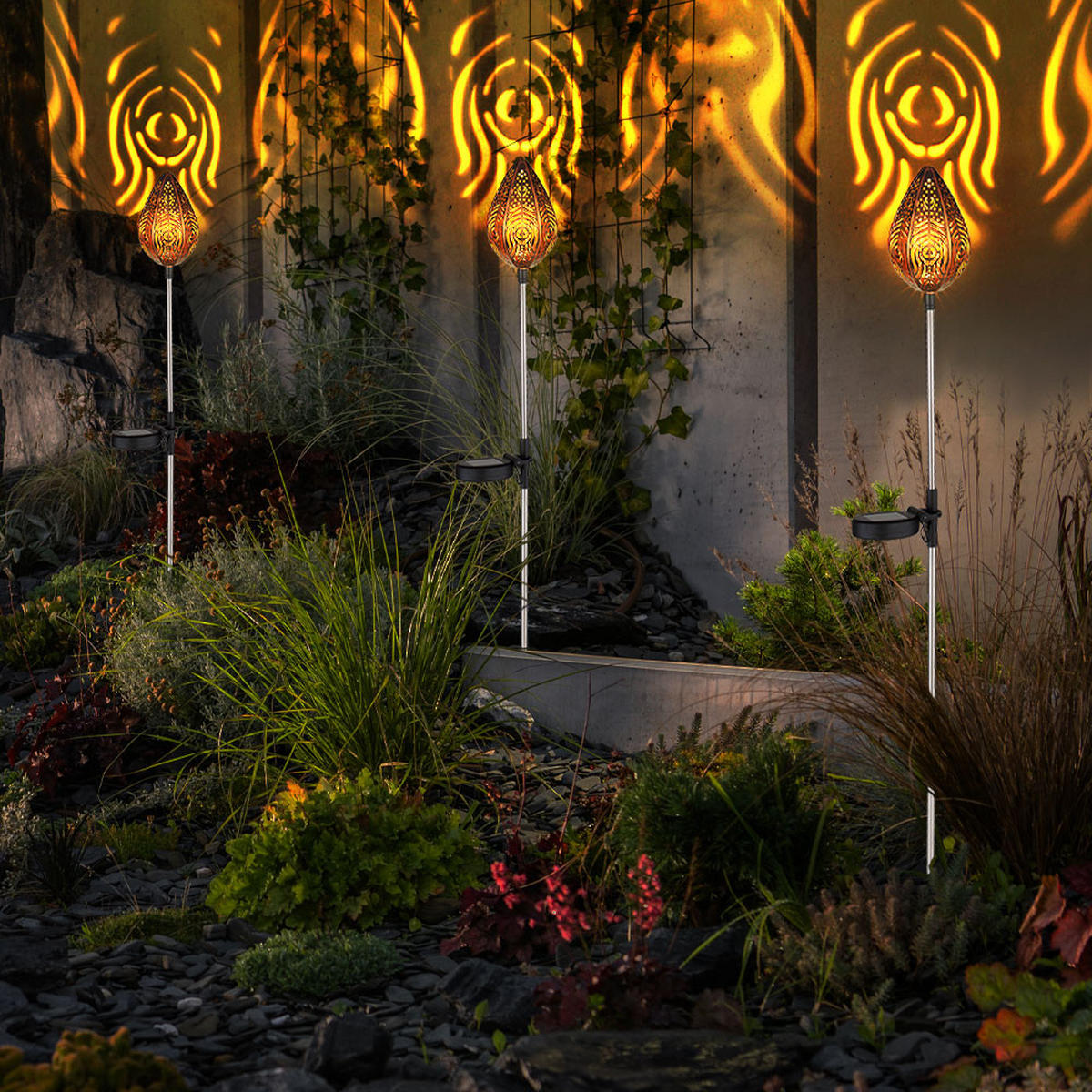 LED AUSSENLEUCHTE Edelstahl Kupfer 2er Set - Kupferfarben, Kunststoff (8/8/85cm) - Globo Lighting