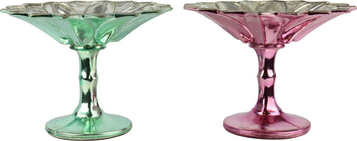 POKAL-SET Pastel glow 2-tlg. - Rosa, Glas (20/15/20cm) - FURNARO