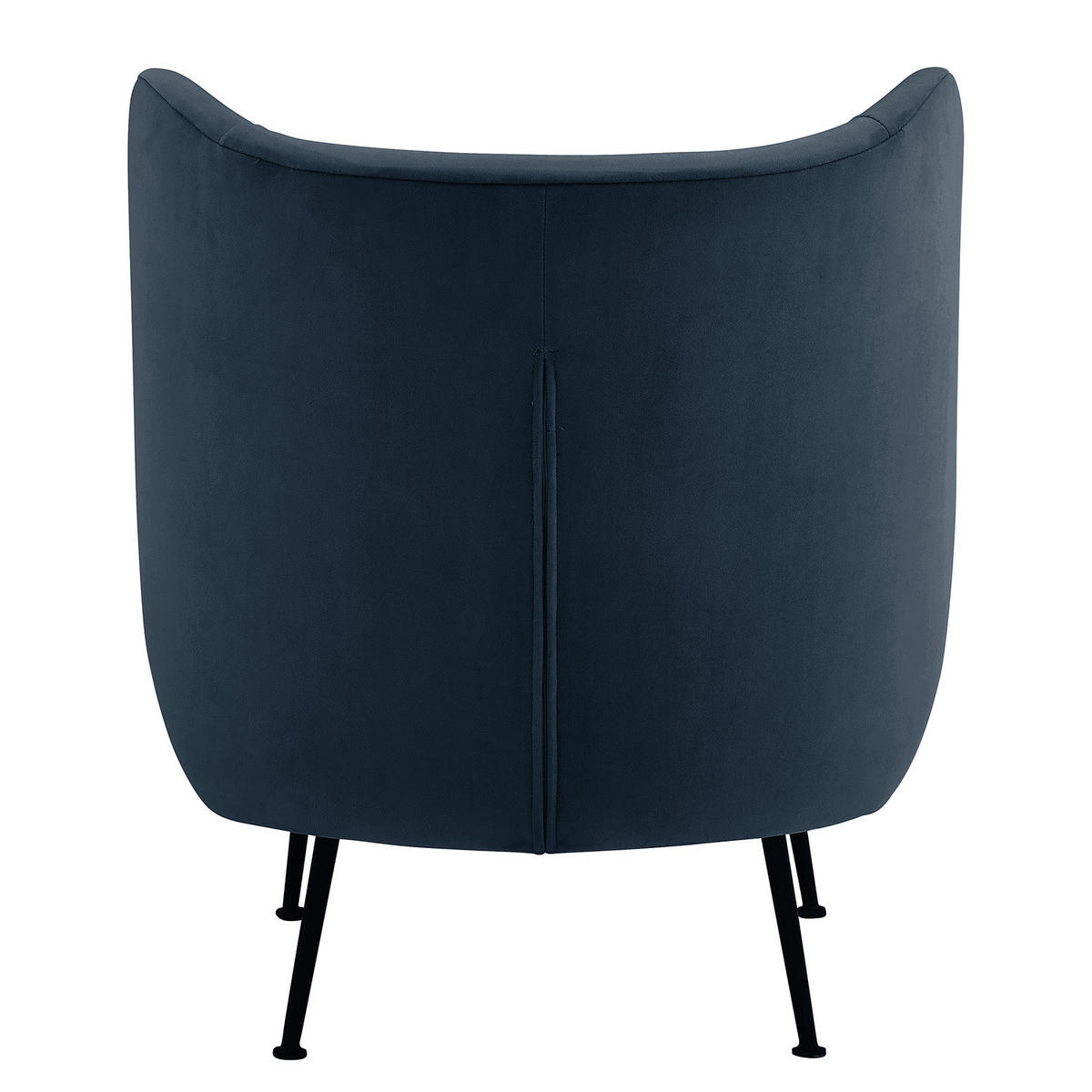 LOUNGESESSEL - Massivholz / Textil - Blau/Schwarz, Textil/Metall (61/78/71cm) - home24