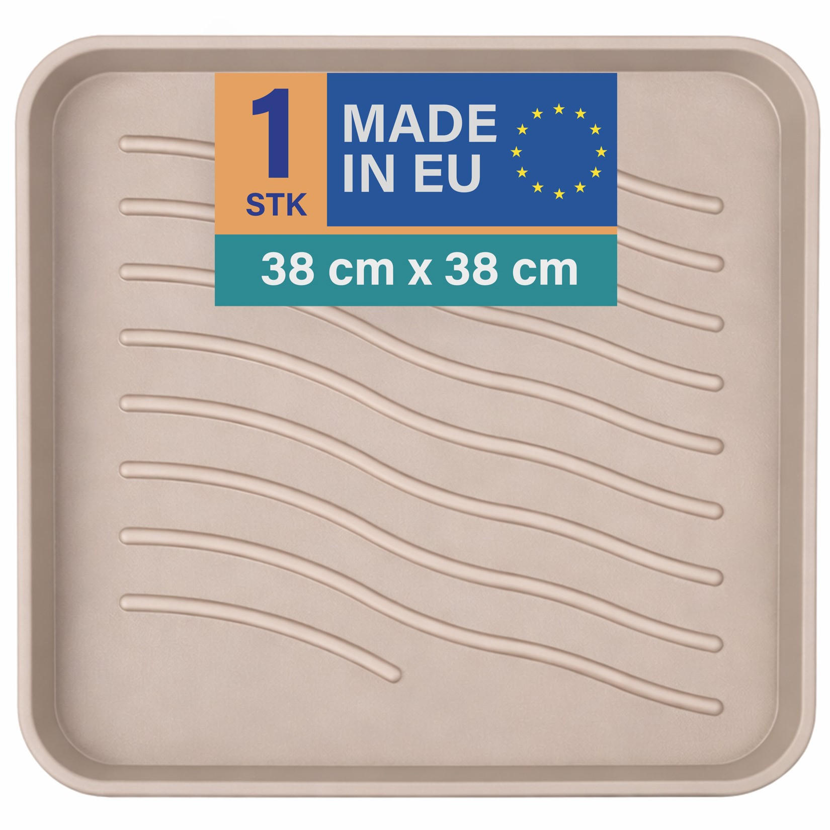 Bestlivings Schuhabtropfschale Beige 38x38 cm