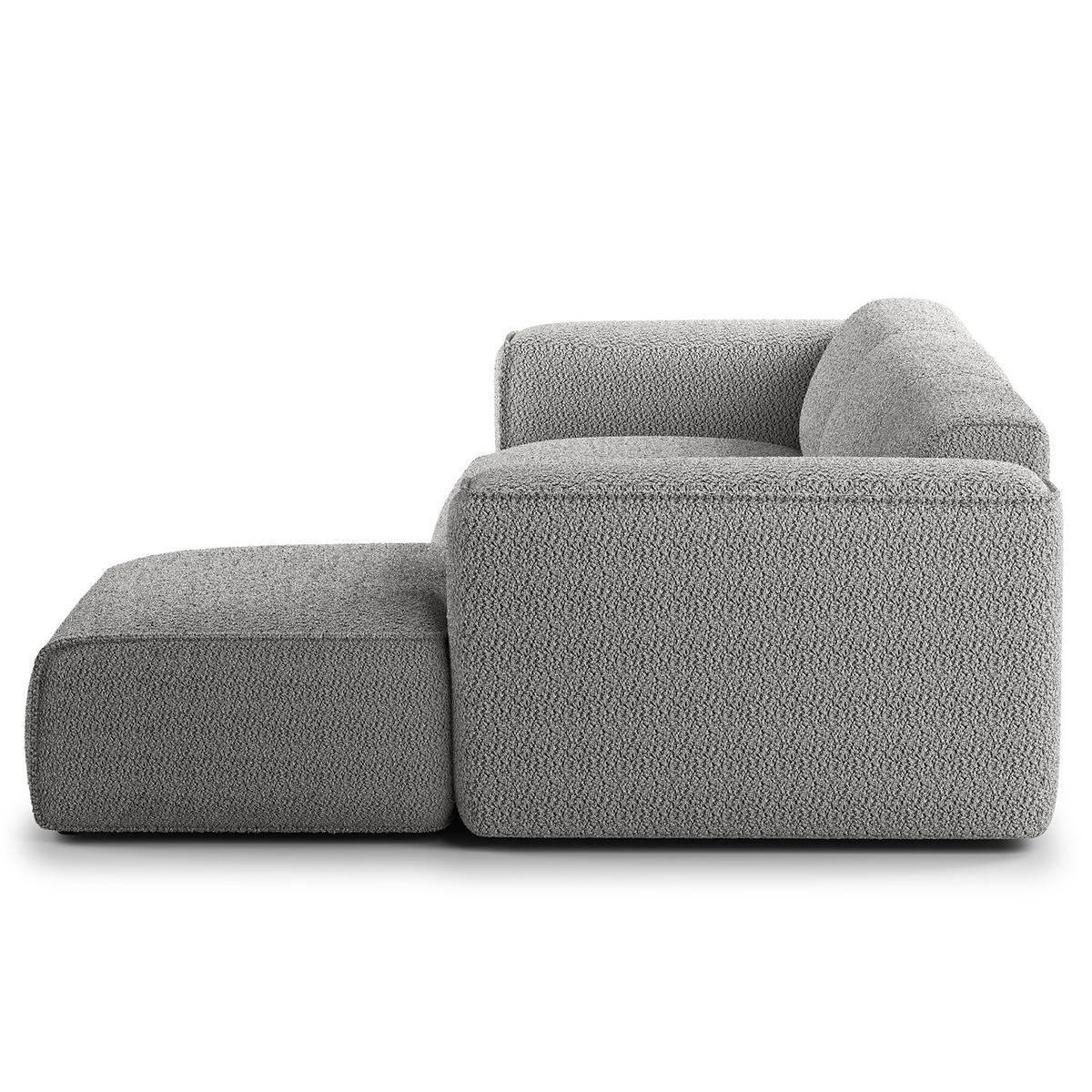 3-SITZER ECKSOFA mit Longchair - Schwarz/Grau, Kunststoff/Textil (284/173cm) - home24