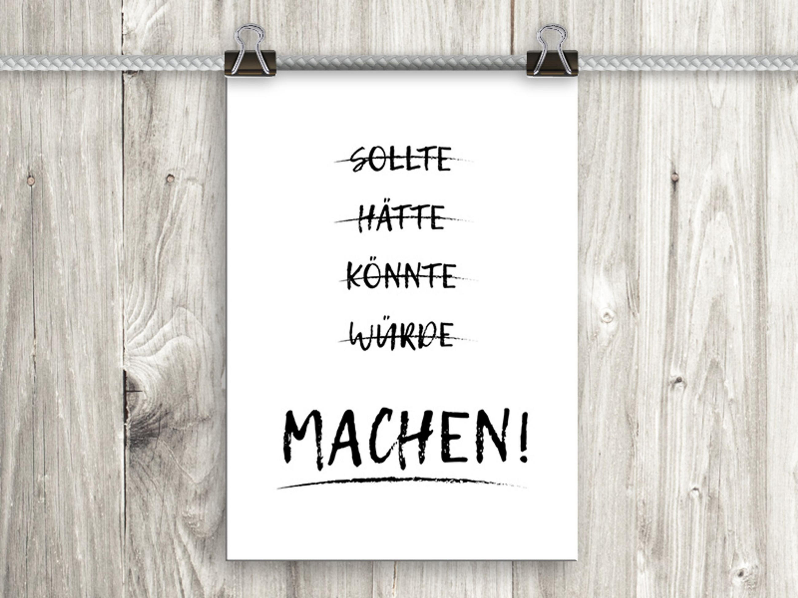 POSTER DIN A4 21x29,7 cm Motivation Typografie schwarz weiß - Weiß, Papier (21/29.7/2cm) - artissimo