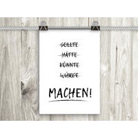 POSTER DIN A4 21x29,7 cm Motivation Typografie schwarz weiß - Weiß, Papier (21/29.7/2cm) - artissimo