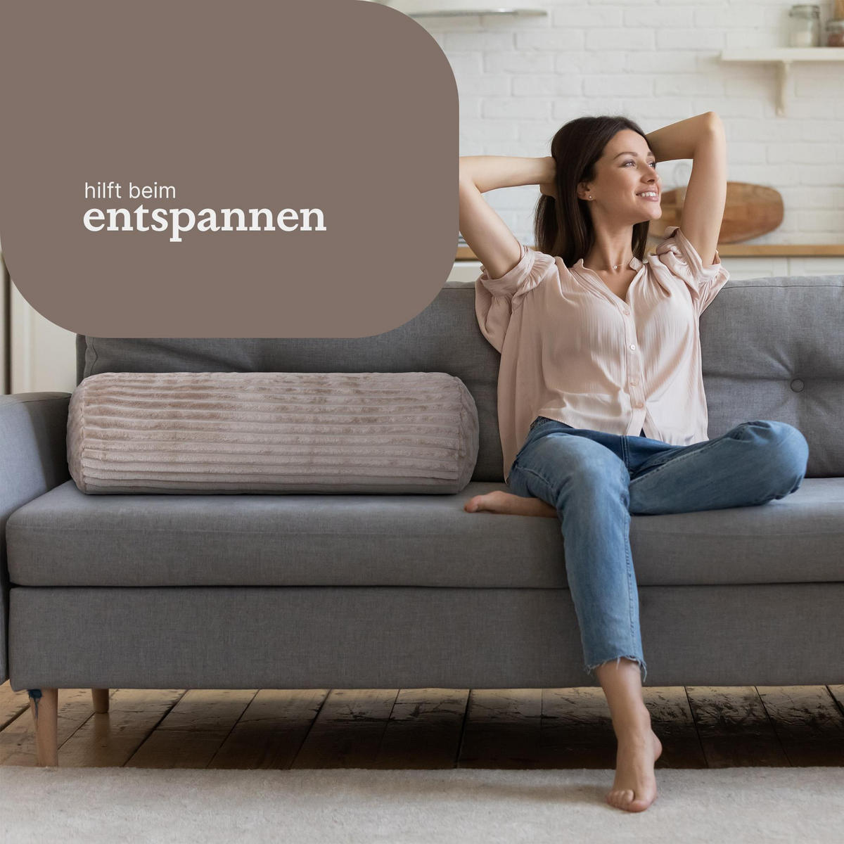 DEKOKISSEN Cord 20x70 cm Hellbraun - Hellbraun, Textil (20/70cm) - Bestlivings