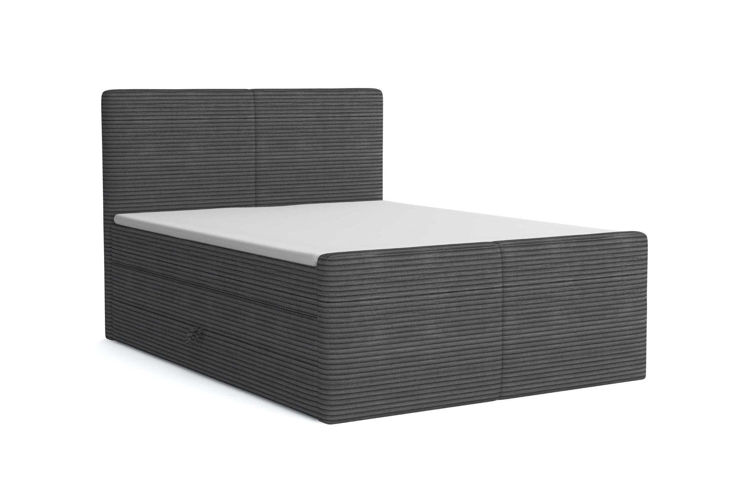 Deine Möbel 24 Boxbett Dunkelgrau 140x200 cm