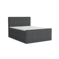 BOXBETT ROCKY 200/200 in Cord Dunkelgrau mit Doppelmatratzen H3 - Dunkelgrau, Holz/Holzwerkstoff (140/200cm) - Deine Möbel 24