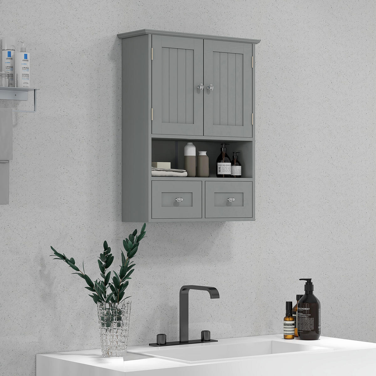 HÄNGESCHRANK Grau 1 Stück - Grau, Kunststoff (50.8/66/17.8cm) - GiPP