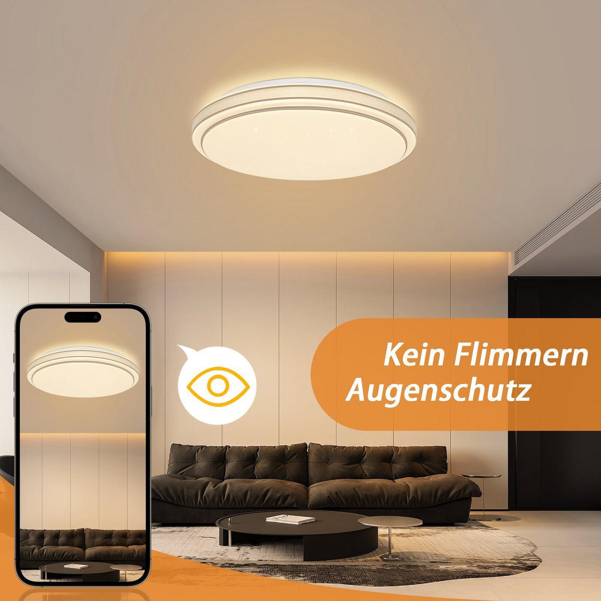 LED-DECKENLEUCHTE Broo 40/40/6 cm - Silberfarben, Kunststoff (40/40/6cm) - Nettlife