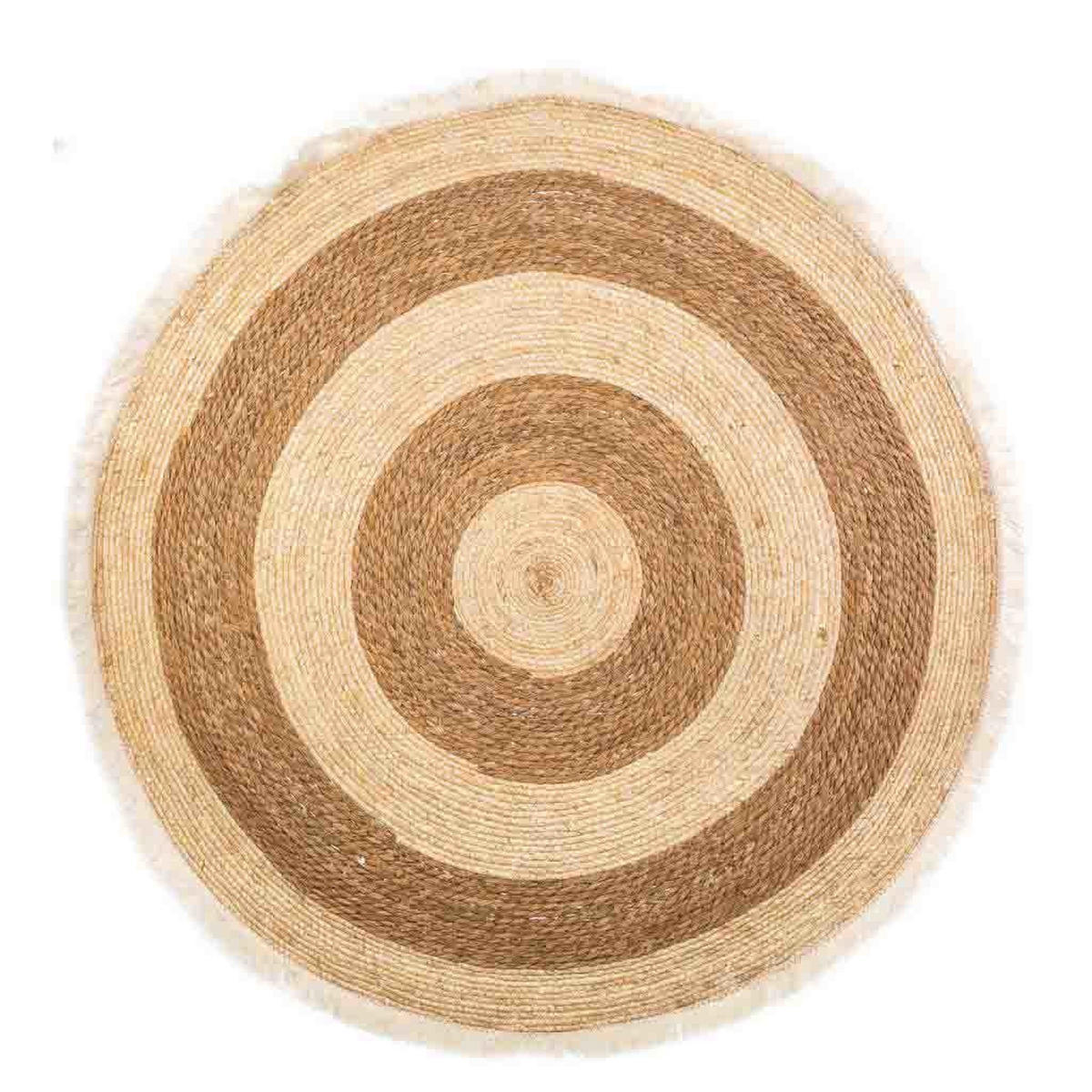 NATURFASERTEPPICH braun handgewebt D120x1 cm - Multicolor, Naturmaterialien (120/120cm) - Wanderlust