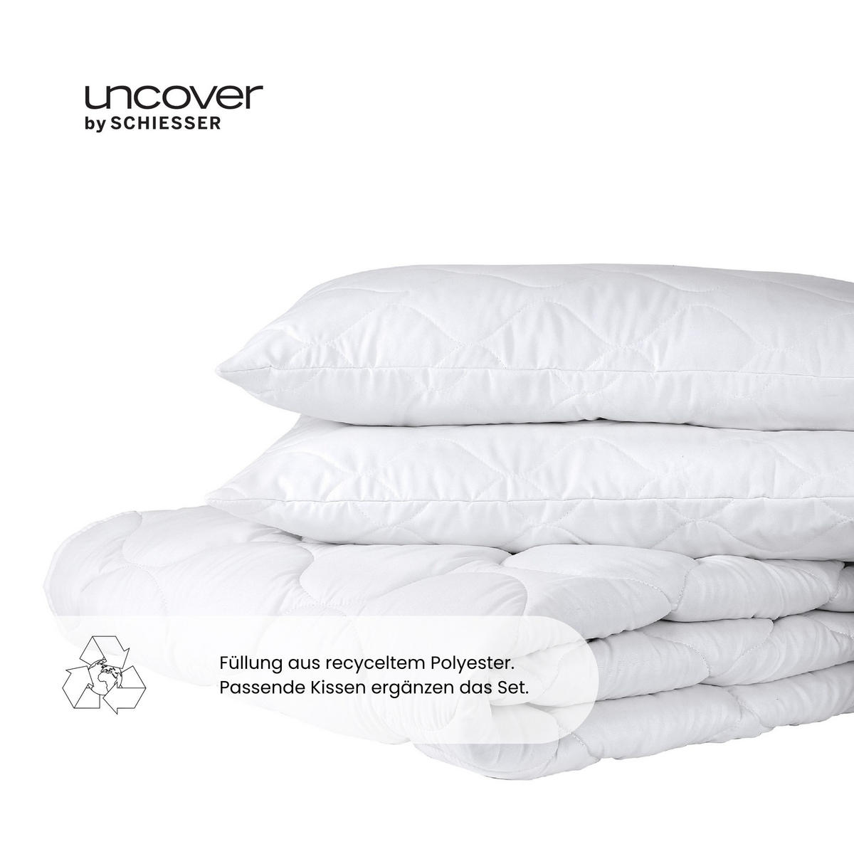 GANZJAHRESDECKE Chelsea - Mikrofaserbezug - Füllung aus recycelter, silikonisierter Polyester-Hohlfaser - 155x220 cm - Weiß - Weiß, Textil (155/220cm) - Uncover by Schiesser