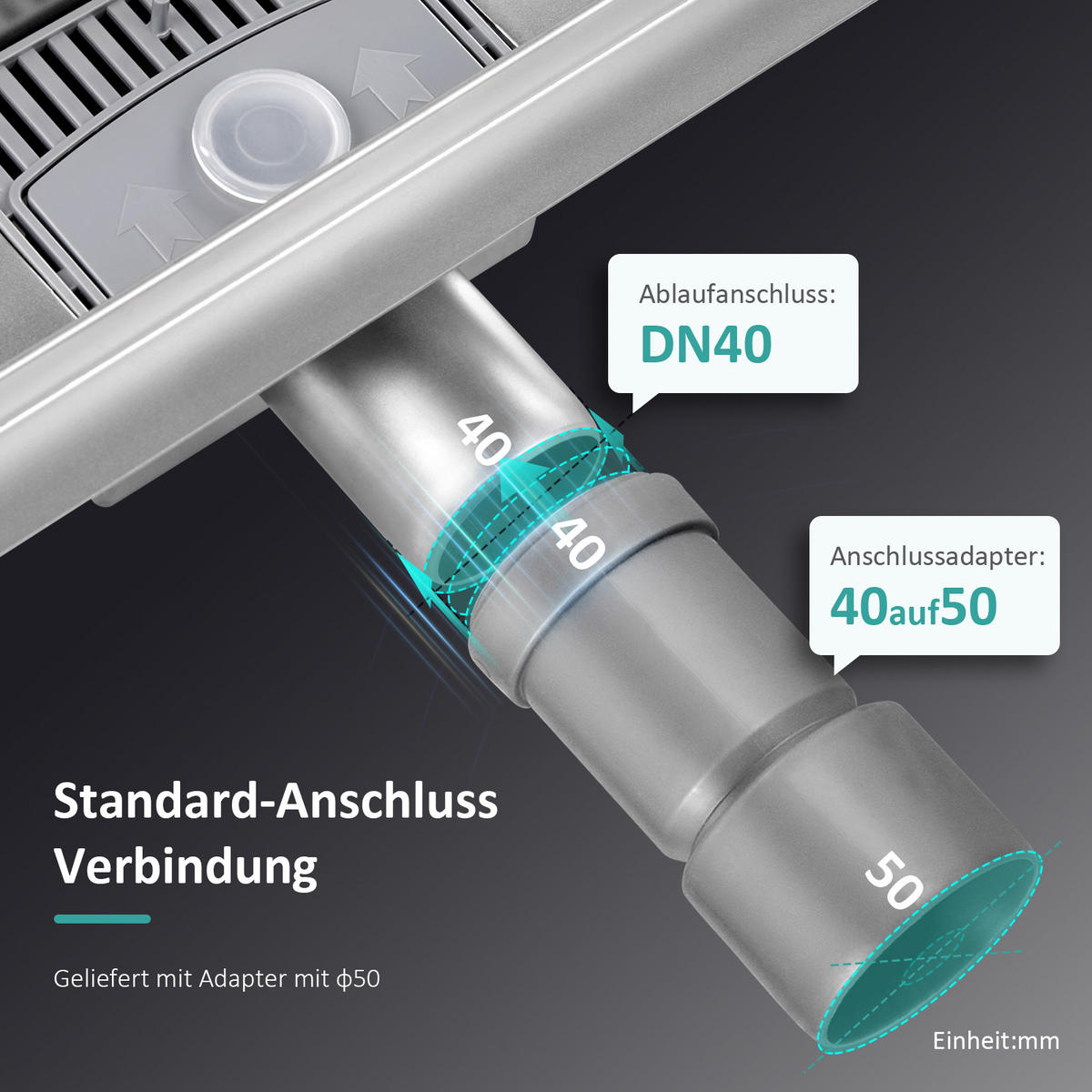 DUSCHRINNE Edelstahl Dusche & Bad 50/11 cm - Chromfarben, Metall (11/9/50cm) - EMKE