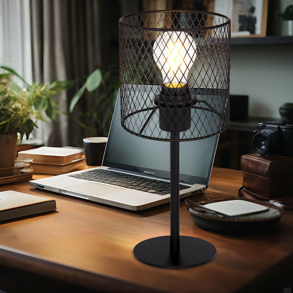 LED TISCHLEUCHTE Metall Schwarz - Schwarz, Metall (15/15/35cm) - Globo Lighting