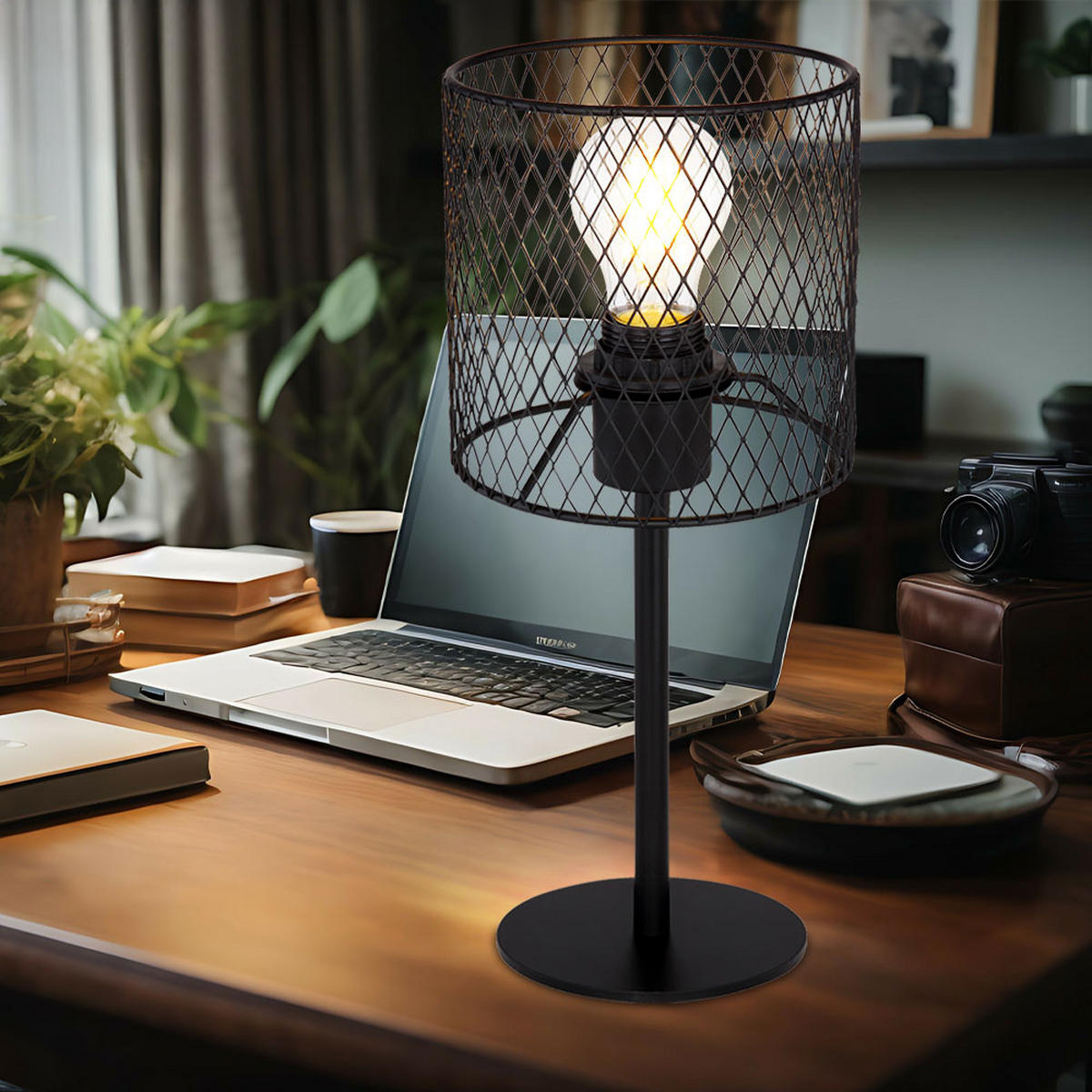 LED TISCHLEUCHTE Metall Schwarz - Schwarz, Metall (15/15/35cm) - Globo Lighting