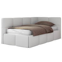 JUGENDBETT ARVO 90/200 - Weiß Kunstleder - Foam-Matratze - Rechts Seite - Weiß, Textil (90/200cm) - MKS