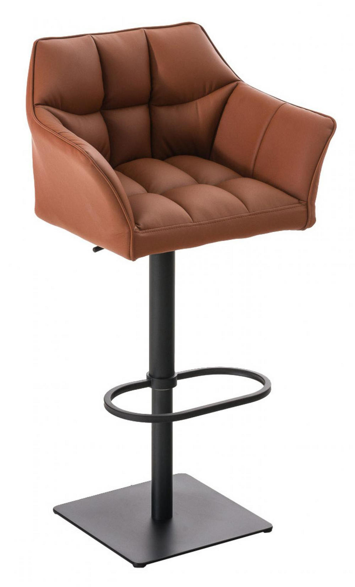 BARHOCKER 2er Set Lederlook Hellbraun - Hellbraun/Schwarz, Textil/Metall (64/88/45cm) - CLP