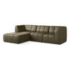 ECKSOFA Links Kunstleder Grün - Schwarz/Olivgrün, Holzwerkstoff/Kunststoff (266/175cm) - Makamii