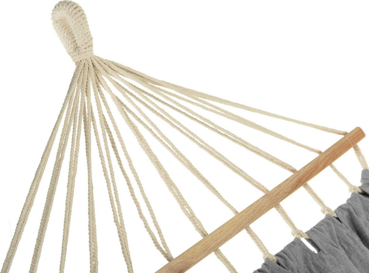 HÄNGEMATTE 200/150 cm, bis 200 kg, für 2 Personen - Grau, Textil (200/1/150cm) - Outtec