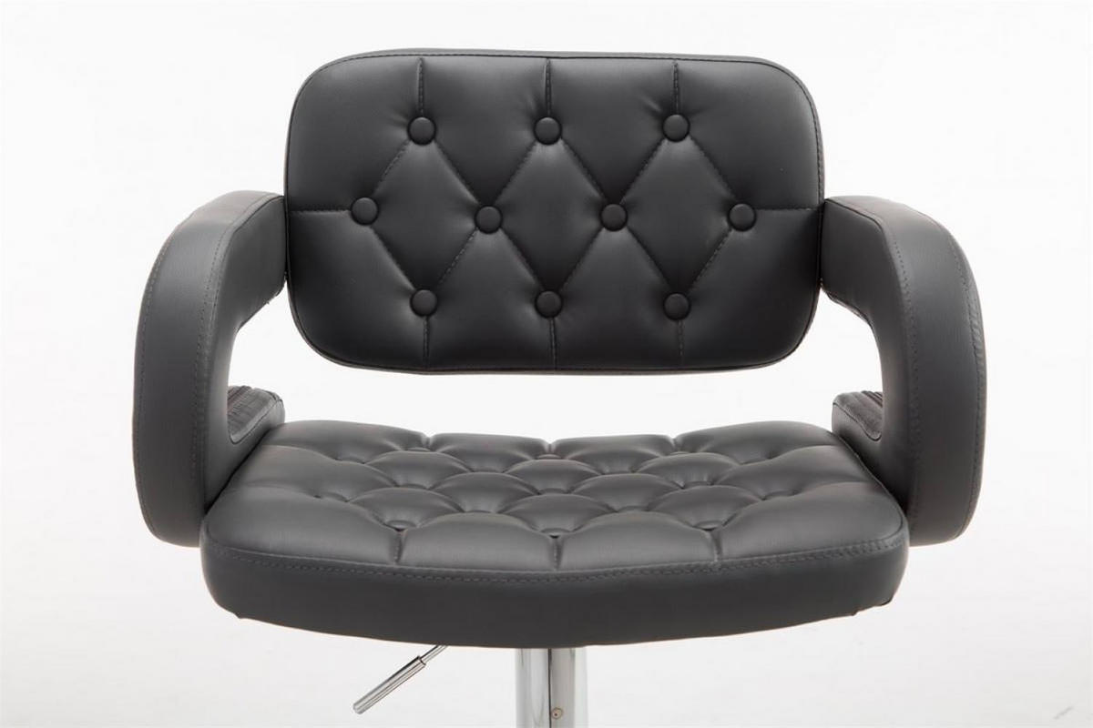 BARHOCKER 2er Set Lederlook grau - Chromfarben/Grau, Textil/Metall (62/103/55cm) - CLP