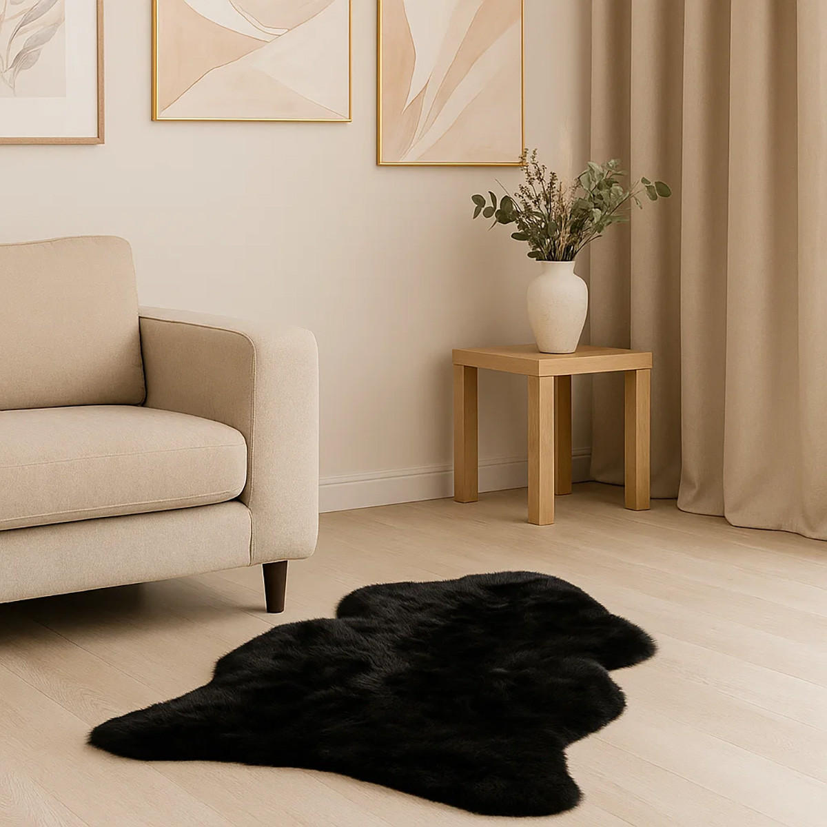 SCHAFFELL Geschoren Natur Dunkelgrau ca. 120 cm - Dunkelgrau, Fell (65/120cm) - Provellus