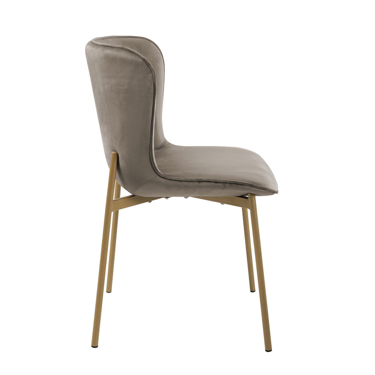 ESSZIMMERSTUHL MARY 2er Set - Taupe/Goldfarben, Textil/Metall (50/81/50cm) - SVITA
