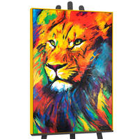 GEMÄLDE Löwenstärke Schattenfugenrahmen Gelb 120x80 cm - Gelb, Holz (120/80cm) - YS-art gallery