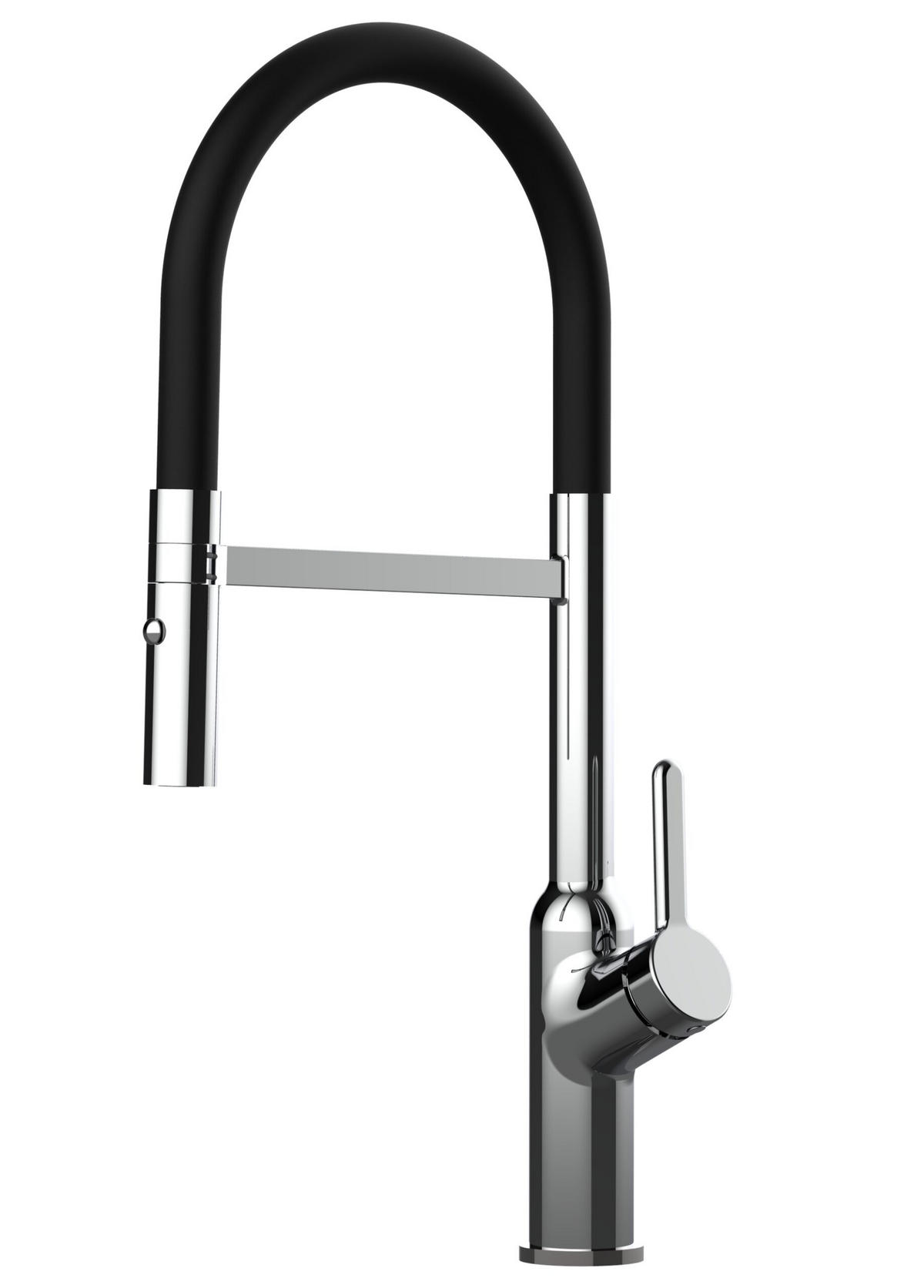 KÜCHENARMATUR, Verchromt und Schwarz, 2-Strahl-Brause - Chromfarben, Metall (23/46.5/23cm) - VIZIO