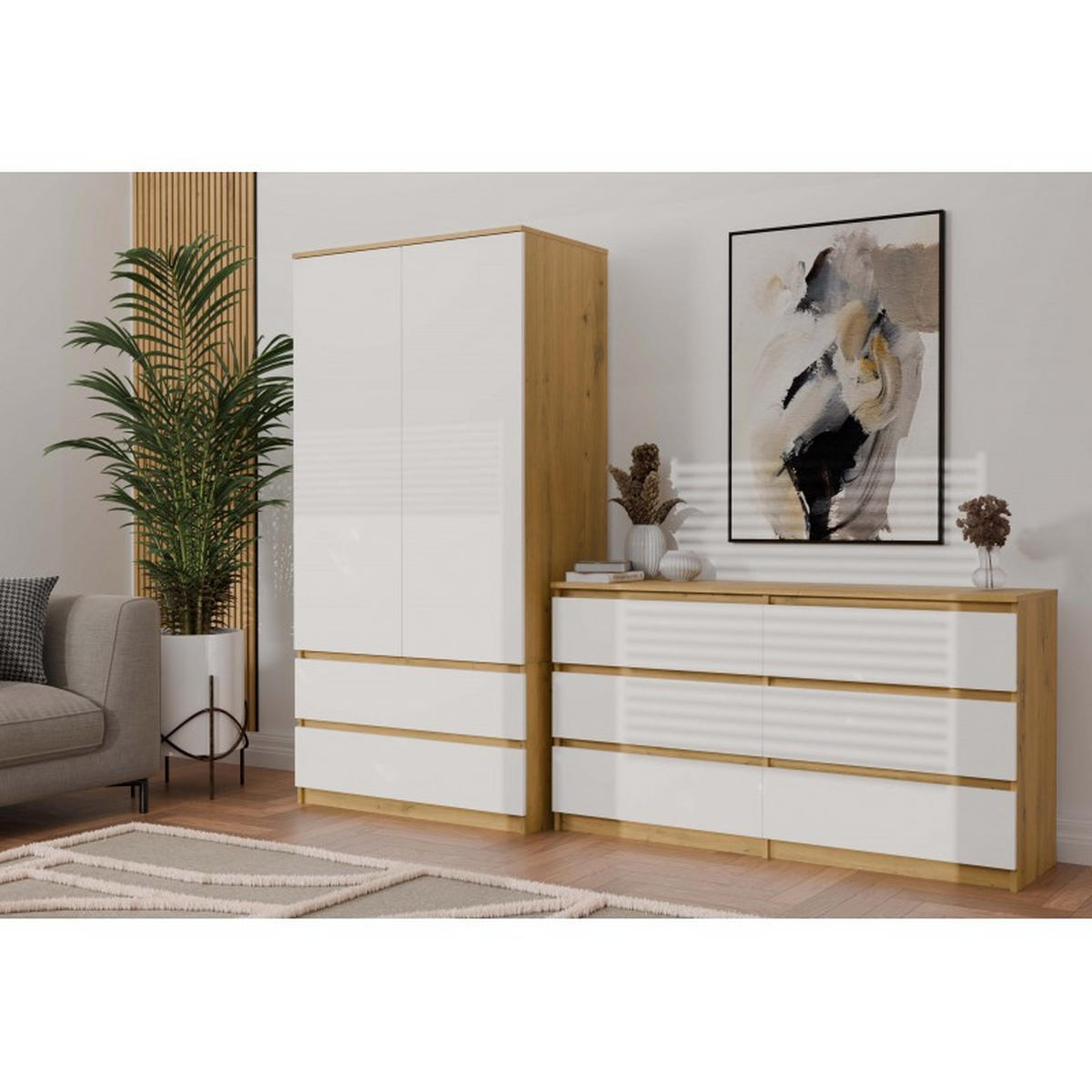 KOMMODE Anthrazit, Weiß 138/75/40 - Anthrazit/Weiß, Holzwerkstoff (138/75/40cm) - RAUMHIRSCH FURNITURE