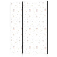 PARAVENT Beidseitig Bedruckter 3-tlg 135x172 cm Luftballons Wolken - Weiß, Holz/Textil (135/172/3cm) - Muralo