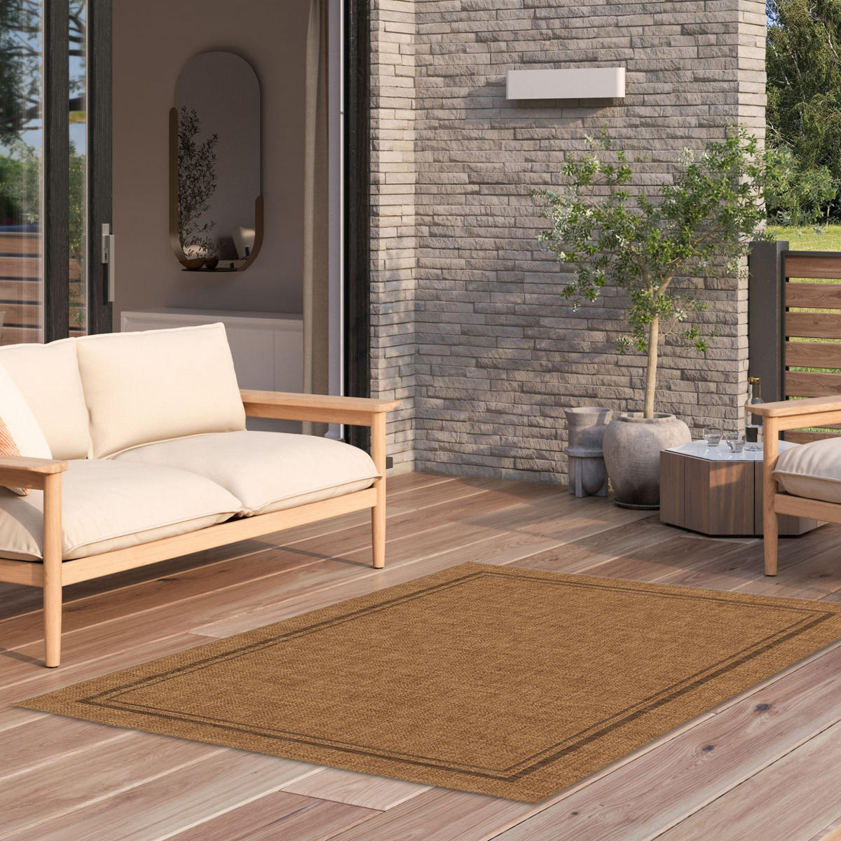 OUTDOORTEPPICH 200/290 cm Oslo - Cappuccino, Textil (200/290cm) - Steffensmeier
