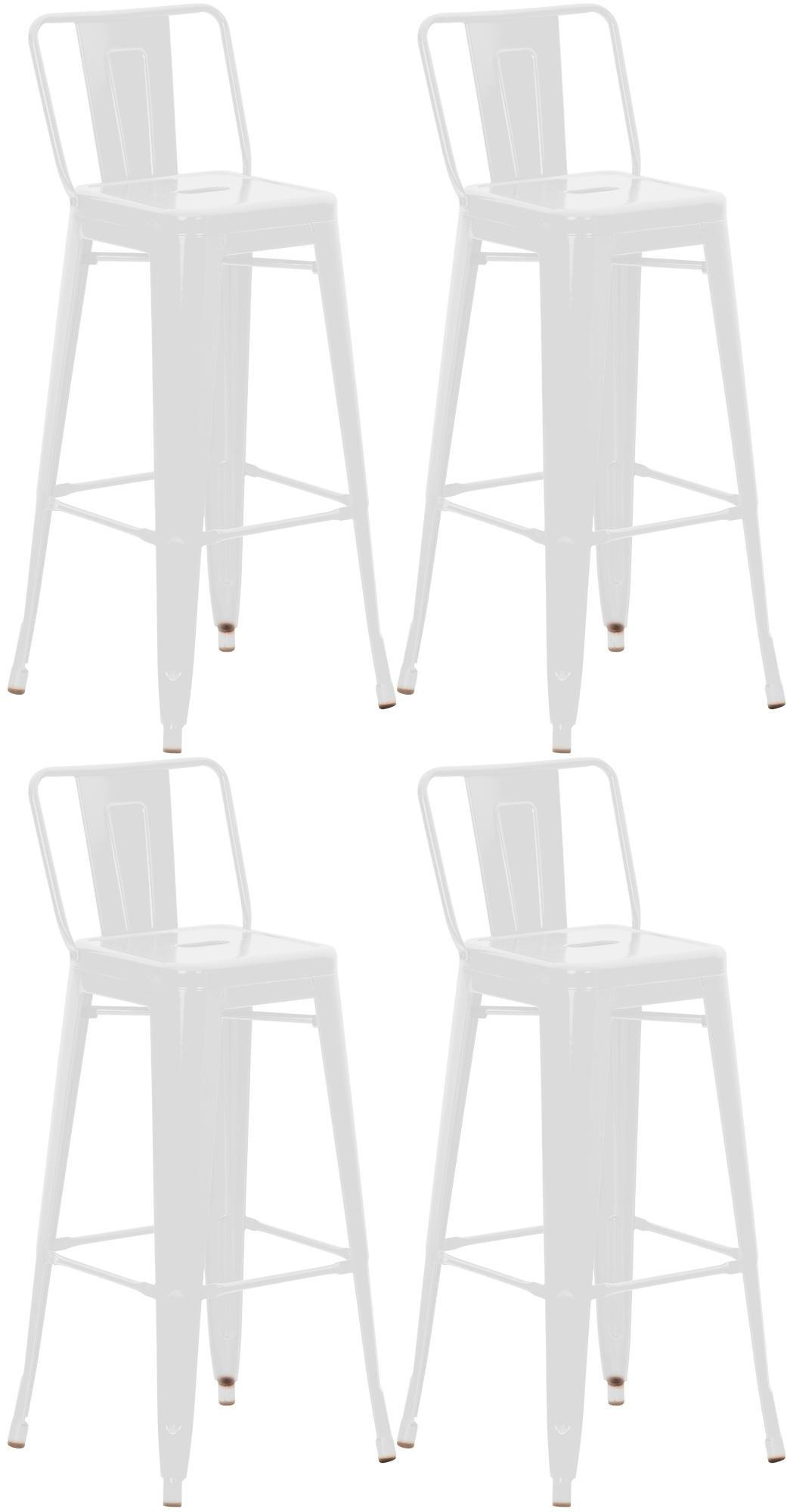 BARHOCKER 4er Set Lekel Metall Weiß - Weiß, Metall (44/96/43cm) - DELUKE