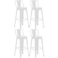 BARHOCKER 4er Set Lekel Metall Weiß - Weiß, Metall (44/96/43cm) - DELUKE