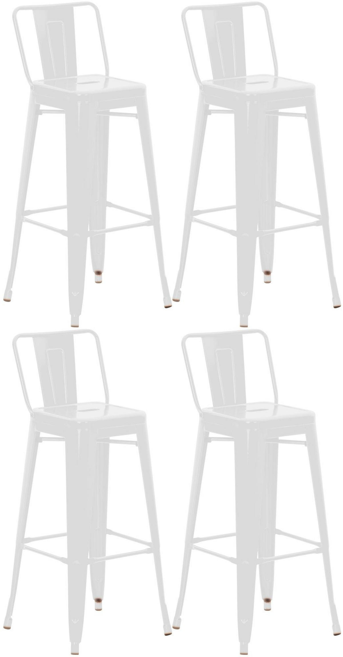 BARHOCKER 4er Set Lekel Metall Weiß - Weiß, Metall (44/96/43cm) - DELUKE