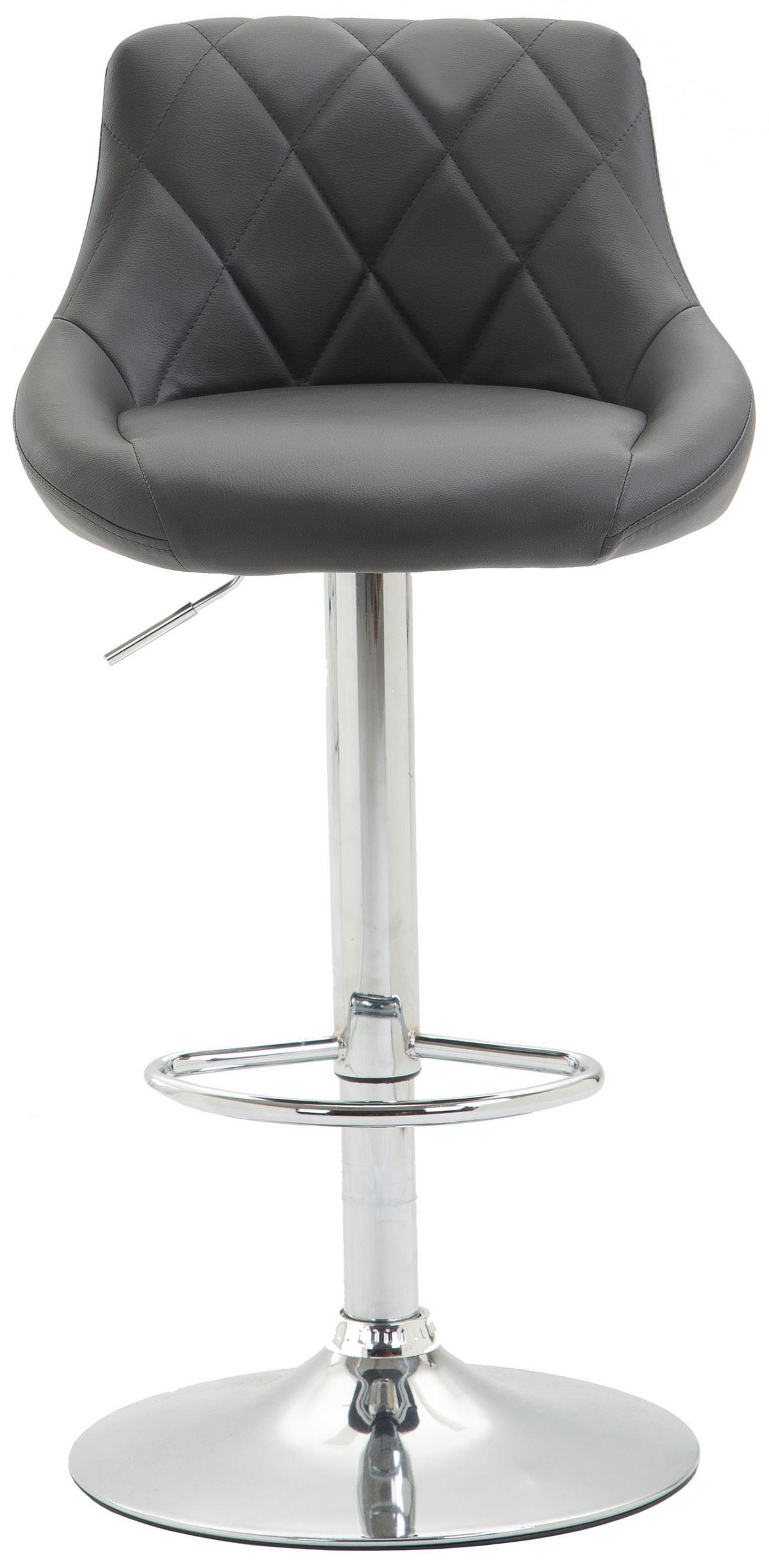 BARHOCKER 2er Set Lederlook grau - Chromfarben/Grau, Textil/Metall (46/83/49cm) - CLP