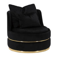 SESSEL Paris Space Nero, schwarz und goldfarben, Polyester, Kiefernholz, Sperrholz und Kunststoff, 84 x 84 x 72 cm - Goldfarben/Schwarz, Holz/Holzwerkstoff (84/72/84cm) - Mauro Ferretti