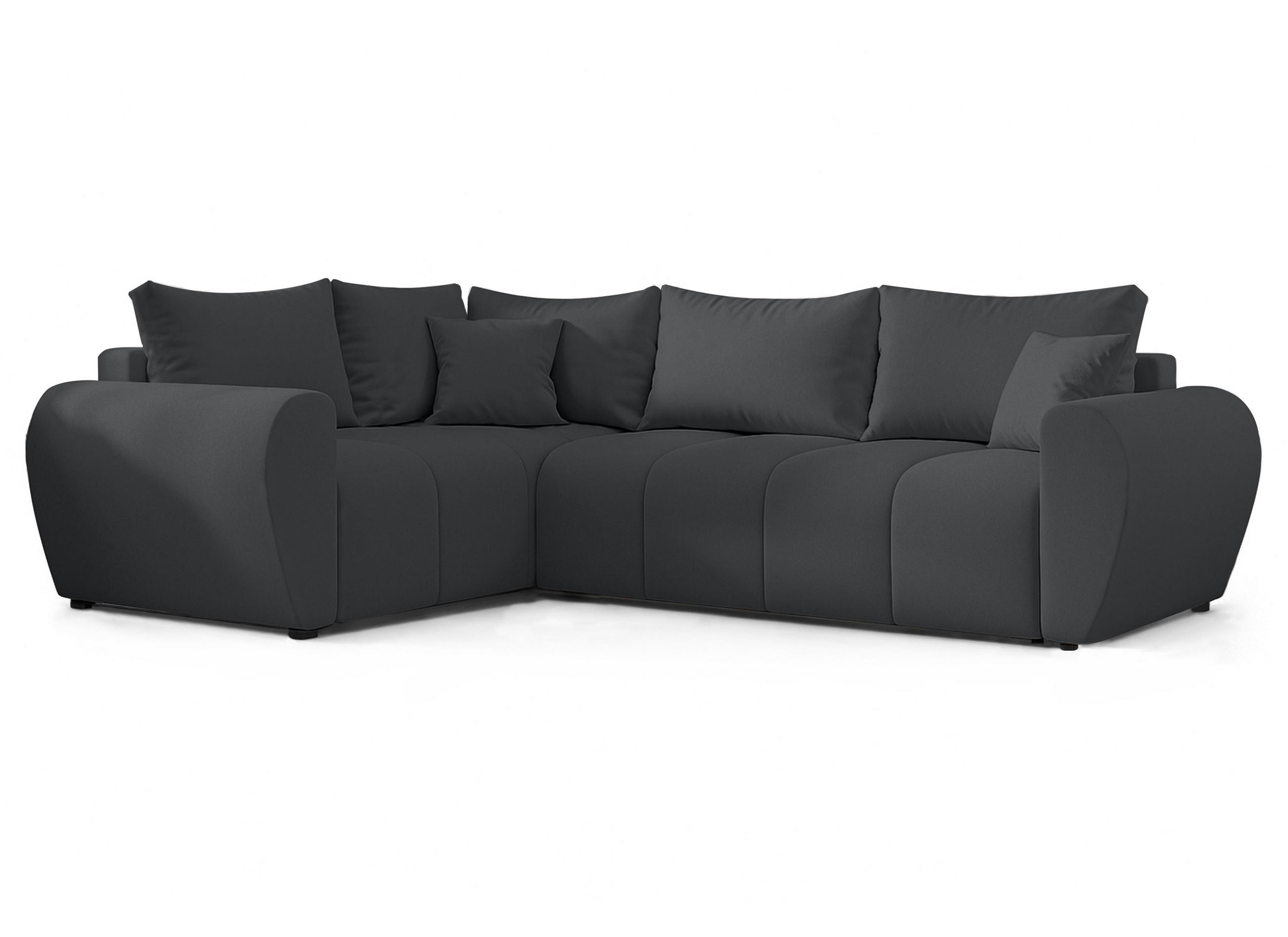 ECKSOFA L Form Malatya MAX Dunkelgrau 246/145/80 cm stilvolle mit Schlaffunktion L - Dunkelgrau/Schwarz, Kunststoff/Textil (175/235cm) - AX Living