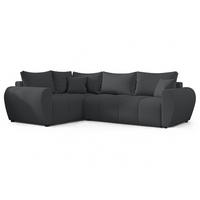 ECKSOFA L Form Malatya MAX Dunkelgrau 246/145/80 cm stilvolle mit Schlaffunktion L - Dunkelgrau/Schwarz, Kunststoff/Textil (175/235cm) - AX Living