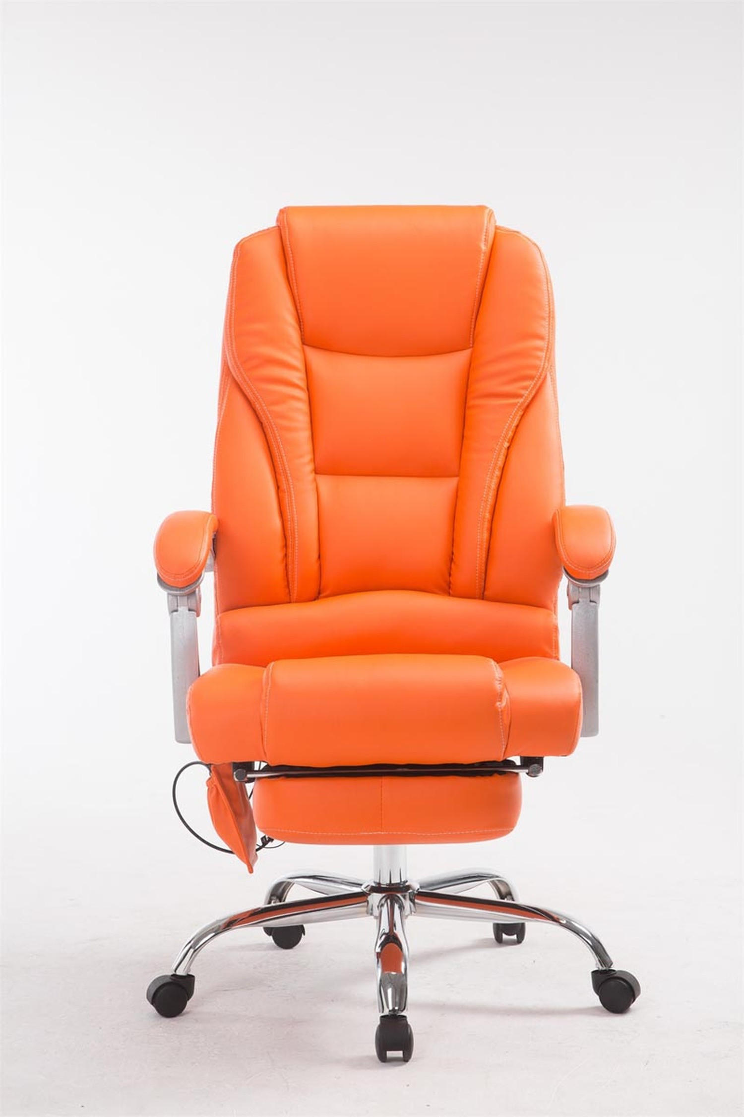 BÜROSTUHL Pacira-N, Kunstleder mit Massagefunktion Orange - Orange, Textil/Metall (68/127/64cm) - TPFLiving