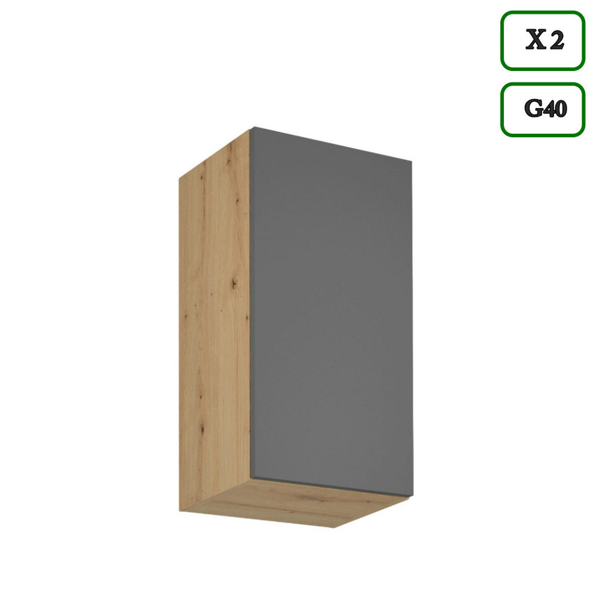 KÜCHENLEERBLOCK 280 cm - Langen K98-M280 - in Grau/Matt - Grau, Holz (280/212/60cm)