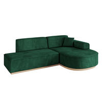 ECKSOFA Ottomane Rechts ARRIO-L1 - 243x171x83 cm Dunkelgrün - Grün, Holzwerkstoff/Textil (243/171cm) - ALTDECOR