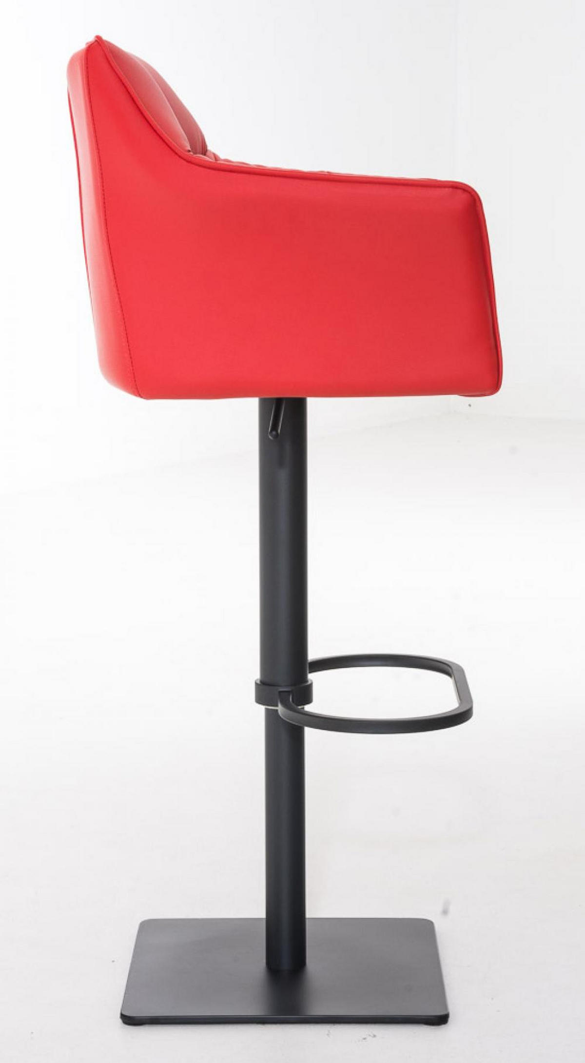 BARHOCKER 2er Set Lederlook Rot - Rot/Schwarz, Textil/Metall (64/88/45cm) - CLP