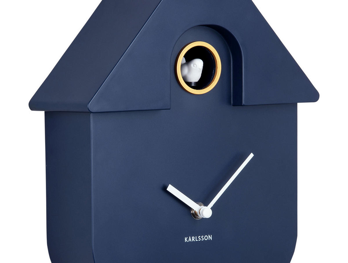 WANDUHR Modern Cuckoo 8.5/21.5/41 cm - Blau, Kunststoff (21.5/41/8.5cm) - Karlsson