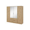 KLEIDERSCHRANK Lyke, Eiche Artisan - Eiche Artisan, Holzwerkstoff (206/200/51cm) - Bettso