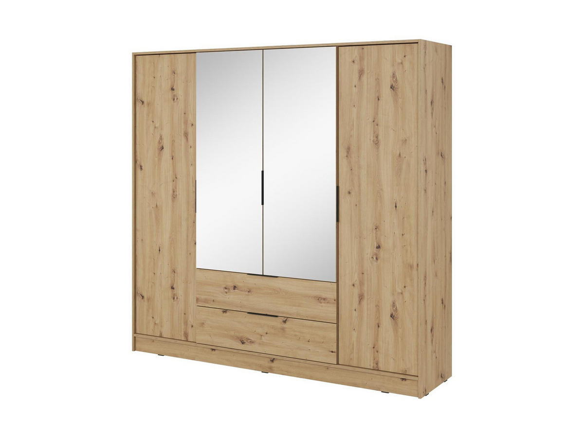 KLEIDERSCHRANK Lyke, Eiche Artisan - Eiche Artisan, Holzwerkstoff (206/200/51cm) - Bettso
