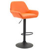 BARHOCKER DUBLIN Orange Kunstleder Schwarz - Orange, Leder/Metall (51/89/52cm) - DELUKE