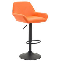 BARHOCKER DUBLIN Orange Kunstleder Schwarz - Orange, Leder/Metall (51/89/52cm) - DELUKE