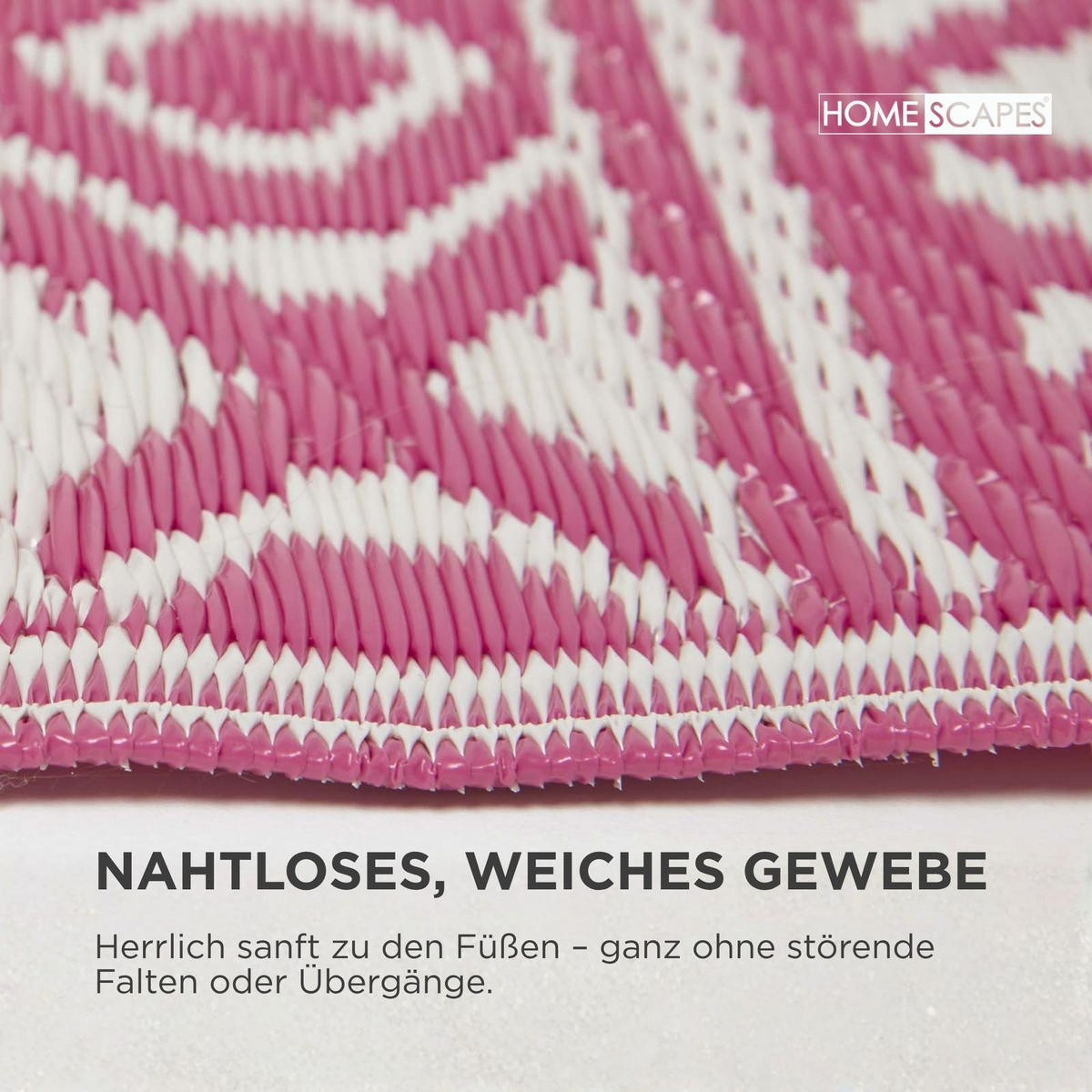 OUTDOORTEPPICH Tia mit Ethno-Muster 120/180 cm - Pink, Kunststoff (120/180cm) - Homescapes