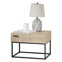 BEISTELLTISCH Hylte - Eichefarben/Schwarz, Holzwerkstoff/Metall (40/55/39cm) - [en.casa]