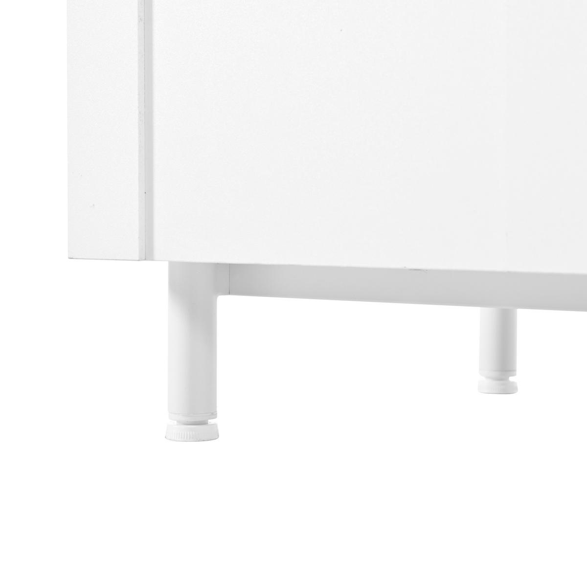 LOWBOARD DE-40126 mit Bogenmotiv und Stahlrohrfüßen Weiß - Weiß, Holzwerkstoff (180/48/40cm) - ComfortXL