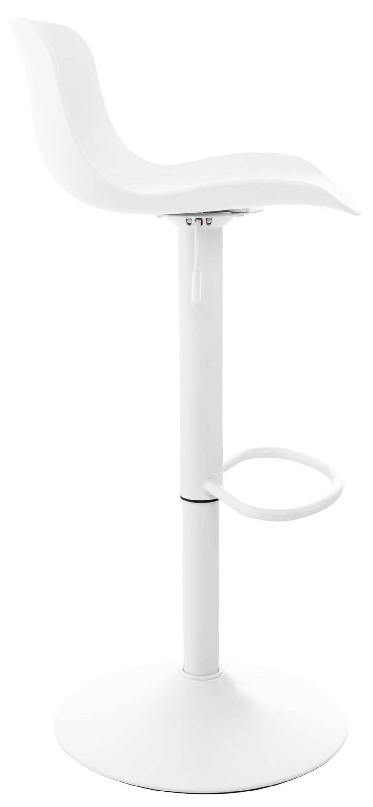 BARHOCKER 4er Set höhenverstellbar Weiß KUSI - Kunststoff, 81-102x44x45cm - Weiß, Kunststoff/Metall (44/81/44cm) - DELUKE